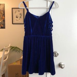 Blue Crushed Velvet Tobi Dress